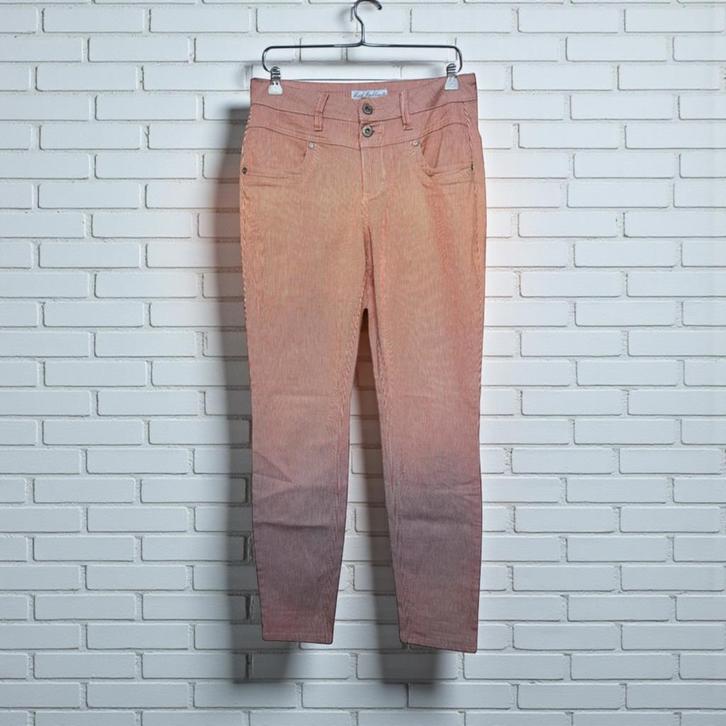 Red Button Jeans Maat 36 Oranje Wit Streep Sienna, Kleding | Dames, Broeken en Pantalons, Zo goed als nieuw, Maat 36 (S), Oranje