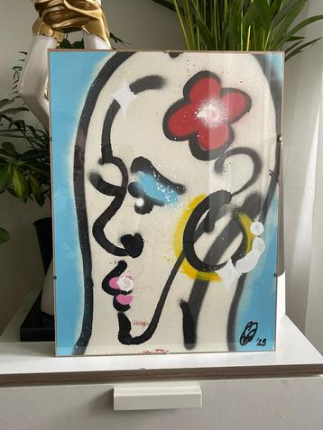 Hawaii Meisje Graffiti Schilderij - LM Signatuur beschikbaar voor biedingen
