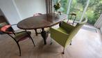 tafel en stoelen, Gebruikt, 100 tot 150 cm, Teakhout, Ophalen of Verzenden