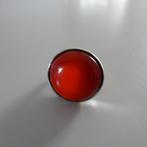 Zilveren ring met carneool – maat 17,5 - 18, Gebruikt, Ophalen of Verzenden, 17 tot 18, Met edelsteen