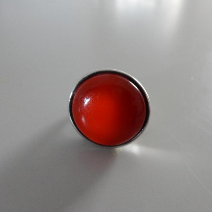 Zilveren ring met carneool – maat 17,5 - 18, Sieraden, Tassen en Uiterlijk, Ringen, Gebruikt, Dame, 17 tot 18, Zilver, Zilver