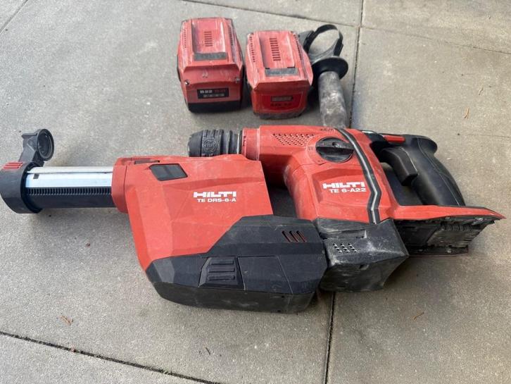 Hilti TE 6-A22 klopboor + stofafzuiging + 2 accu’s, Doe-het-zelf en Verbouw, Gereedschap | Boormachines, Boor- en/of Breekhamer