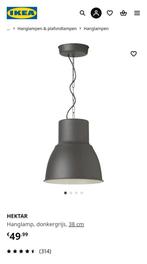 2 grijze Hektar eetkamer hanglampen van Ikea, Ophalen, Zo goed als nieuw, Metaal, Minder dan 50 cm