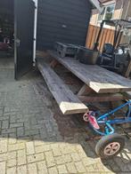 Douglas picknicktafel 1.95 x 3.50 meter, Tuin en Terras, Ophalen, Gebruikt, Rechthoekig, Hout