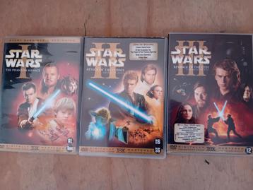 3 x dvd star wars deel 1 - 2 - 3 beschikbaar voor biedingen