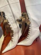 Witte leren laarzen, rode hak maat 39 ZGAN, Kleding | Dames, Schoenen, Hoge laarzen, Wit, Ophalen of Verzenden, Zo goed als nieuw