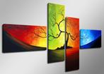 Nieuw * 4 Luik Canvas Schilderij * Colourful Tree 70x160cm, Ophalen of Verzenden