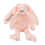 Kraamcadeau baby kado Happy Horse peach 28/38cm + naam, The River House, Nieuw, Ophalen of Verzenden, Www.theriverhouse.nl