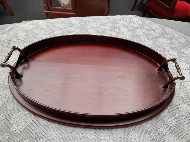 Heel mooi noten houten dien blad ca 50 x 32 cm, Huis en Inrichting, Woonaccessoires | Dienbladen, Zo goed als nieuw, Hout, Rechthoekig