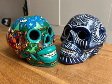 Mexicaans Schedel - Handgeschilderd - Dia de los muertos beschikbaar voor biedingen