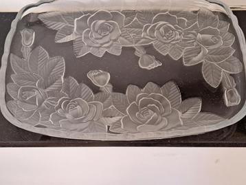 Prachtige zware schaal Walther Glas, rechthoekig beschikbaar voor biedingen