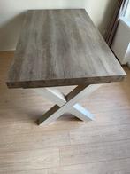 Stevige eettafel met moderne X-poten, Huis en Inrichting, Tafels | Eettafels, Ophalen, 100 tot 150 cm, Zo goed als nieuw, 150 tot 200 cm