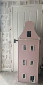 Hoog herenhuis grachtenpand poppenhuis met Maileg behang, Kinderen en Baby's, Speelgoed | Poppenhuizen, Ophalen, Zo goed als nieuw