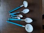 Set emaille lepels blauw wit zeldzaam., Ophalen of Verzenden