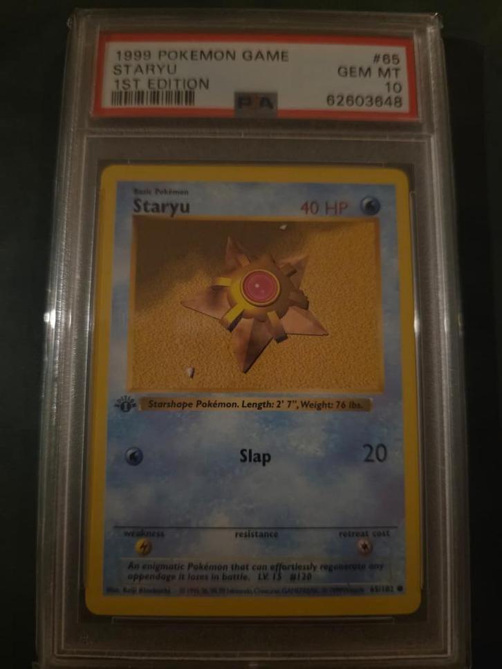 Staryu 1st Edition Shadowless PSA 10, Hobby en Vrije tijd, Verzamelkaartspellen | Pokémon, Nieuw, Ophalen of Verzenden