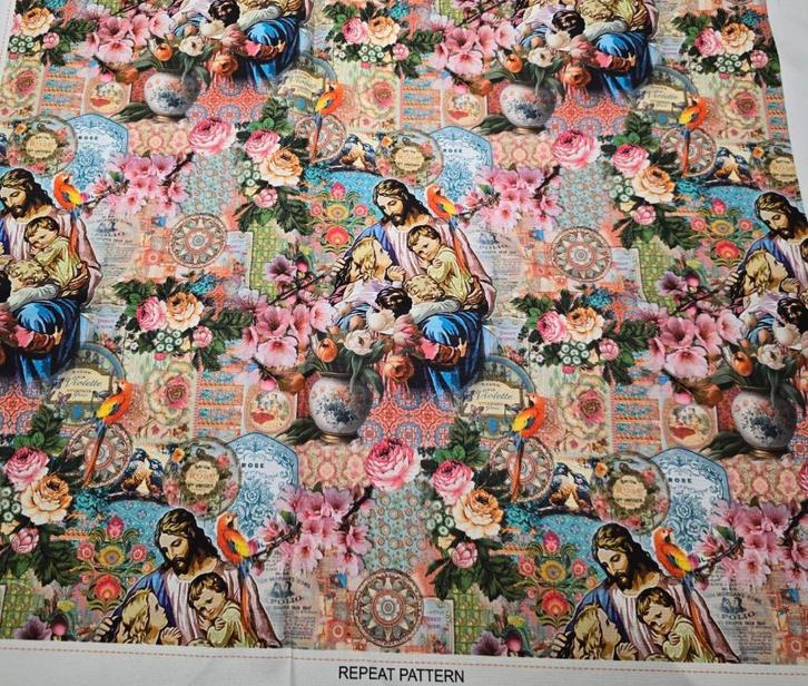 paneel canvas stenzo blauw, Hobby en Vrije tijd, Stoffen en Lappen, Nieuw, Katoen, 30 tot 120 cm, 30 tot 200 cm, Blauw, Ophalen of Verzenden