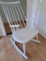 Vintage houten schommelstoel wit, Ophalen, Zo goed als nieuw, Stoel(en)