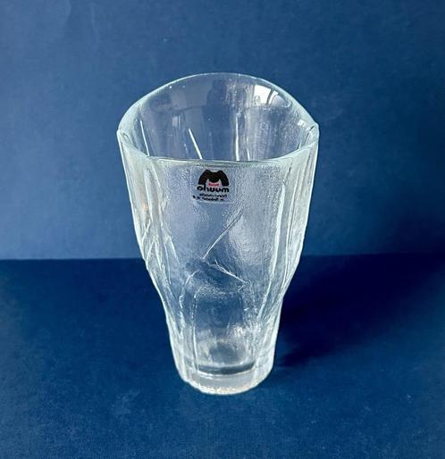 Vintage glazen vaas Muurla, handmade in Finland, Huis en Inrichting, Woonaccessoires | Vazen, Zo goed als nieuw, Minder dan 50 cm