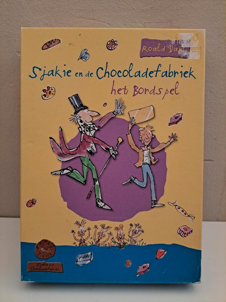 Sjakie en de Chocoladefabriek Bordspel, Hobby en Vrije tijd, Gezelschapsspellen | Bordspellen, Gebruikt, Drie of vier spelers