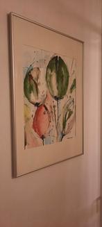 Aquarel tulpen in lijst 70x50, Antiek en Kunst, Ophalen of Verzenden