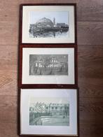 3 litho’s pentekeningen Haarlem met lijsten, Antiek en Kunst, Kunst | Tekeningen en Foto's, Ophalen of Verzenden