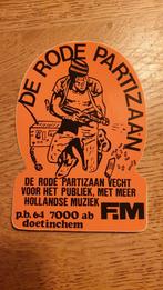 Sticker amateurzender piraat De Rode Partizaan DOETINCHEM, Ophalen of Verzenden, Zo goed als nieuw, Bedrijf of Vereniging