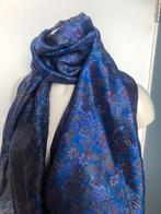 Blauwe zijde dunne Indiase sjaal Made in India, Ophalen of Verzenden, Sjaal, Zo goed als nieuw