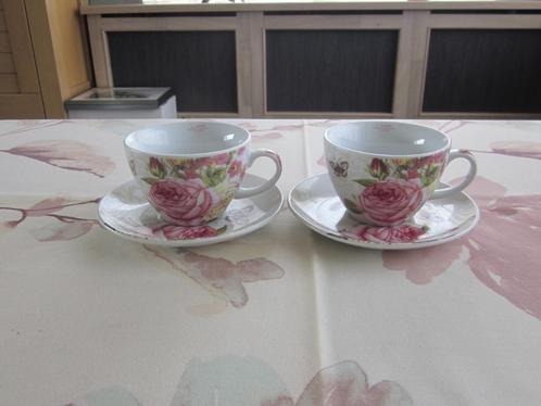 PPD Paula Scaletta pink roze & vlinder 2 kop D10cm H7cm, Huis en Inrichting, Keuken | Servies, Zo goed als nieuw, Kop(pen) en/of Schotel(s)