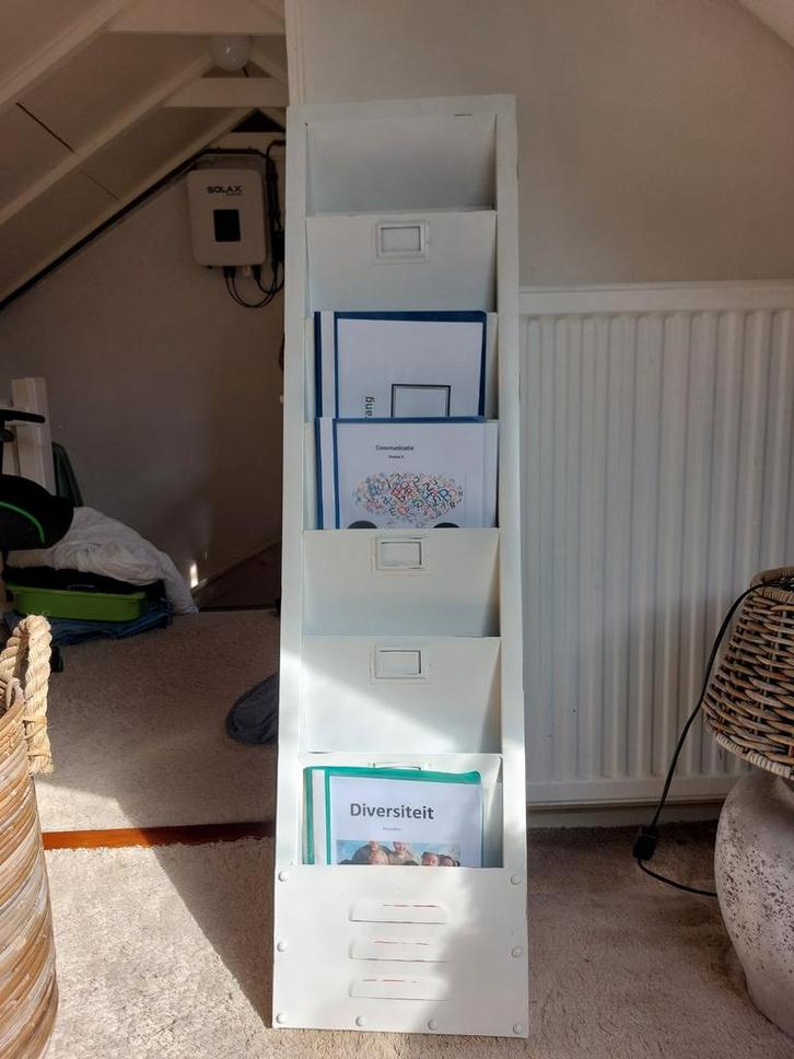 Vintage ijzeren tijdschriftenrek, Huis en Inrichting, Woonaccessoires | Wandplanken en Boekenplanken, Gebruikt, Ophalen of Verzenden