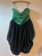 Groene pailletten cocktailjurk maat M, Maat 38/40 (M), Ophalen of Verzenden, Zo goed als nieuw, Boven de knie