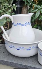 Ouderwets Lampetstel met Blauwe Decoratie, Ophalen, Gebruikt, Overige typen, Overige stijlen