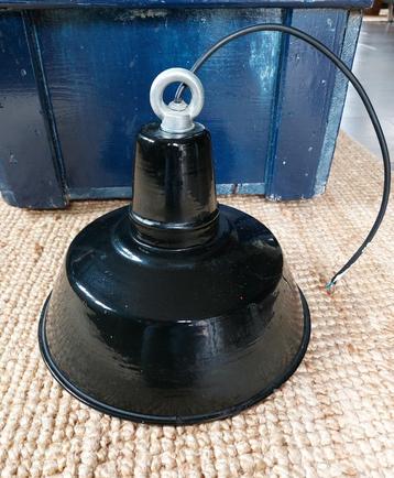 Hanglamp/fabriekslamp, emaille, zwart beschikbaar voor biedingen