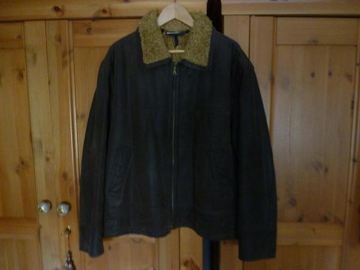 Leren jas, heren, Twinlife, Kleding | Heren, Jassen | Winter, Gedragen, Maat 56/58 (XL), Bruin, Ophalen of Verzenden