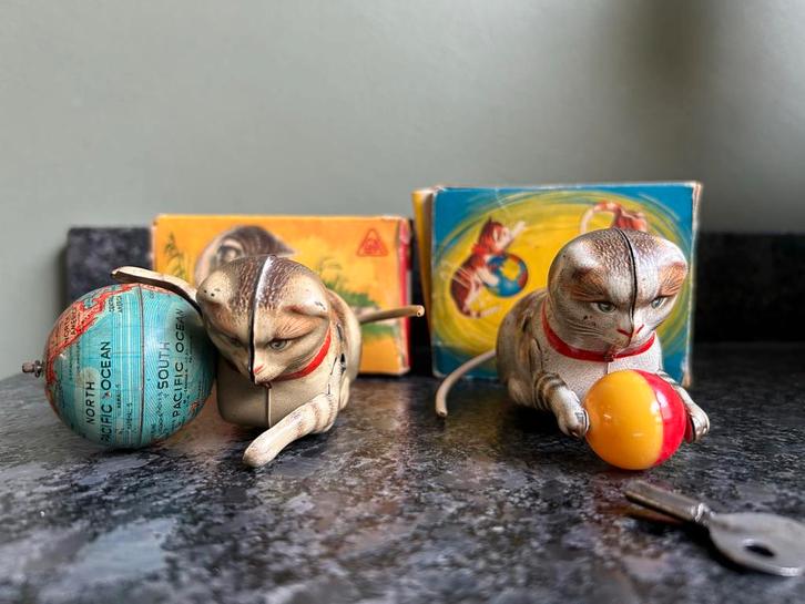 Köhler Rollover Katten, US Zone, 1950, met Doos, Antiek en Kunst, Antiek | Speelgoed, Ophalen of Verzenden
