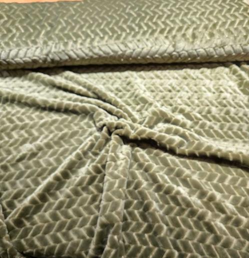 Fur/velours groen zigzag, Hobby en Vrije tijd, Stoffen en Lappen, Nieuw, Overige materialen, 120 cm of meer, 200 cm of meer, Groen