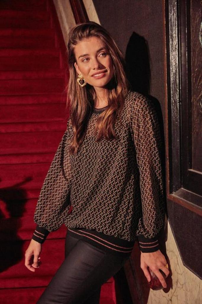 Didi party blouse lucifer print zwart maat 46, Kleding | Dames, Blouses en Tunieken, Zo goed als nieuw, Maat 46/48 (XL) of groter