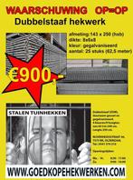 25 x Dubbelstaafs hekwerken Gegalvaniseerd 143/250cm, Ophalen, Nieuw, 20 meter of meer, Gaas