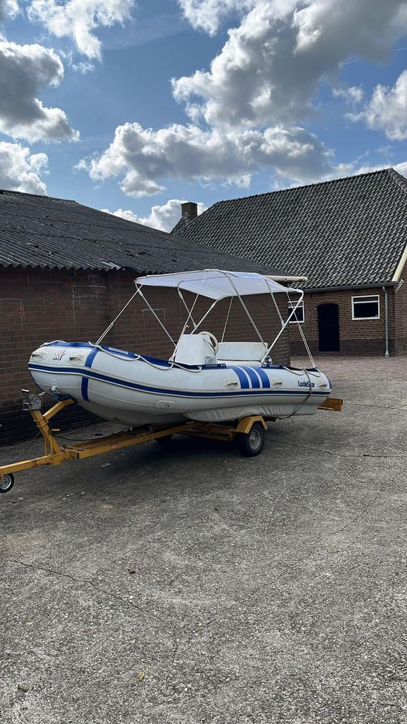 Lodestar rubberboot met 9.9pk buitenboordmotor. Top bootje!, Watersport en Boten, Rubberboten, Gebruikt, Overige merken, Overige materialen