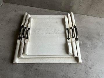 Houten Dienbladen Set - Wit beschikbaar voor biedingen