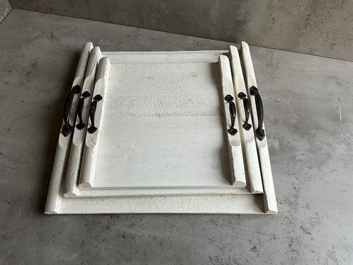Houten Dienbladen Set - Wit, Huis en Inrichting, Woonaccessoires | Dienbladen, Nieuw, Hout, Vierkant, Ophalen of Verzenden