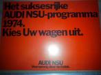 Audi NSU 80, GT, 100 Coupé, Ro 80 brochure folder 1973/1974, Boeken, Ophalen of Verzenden, Zo goed als nieuw, Audi