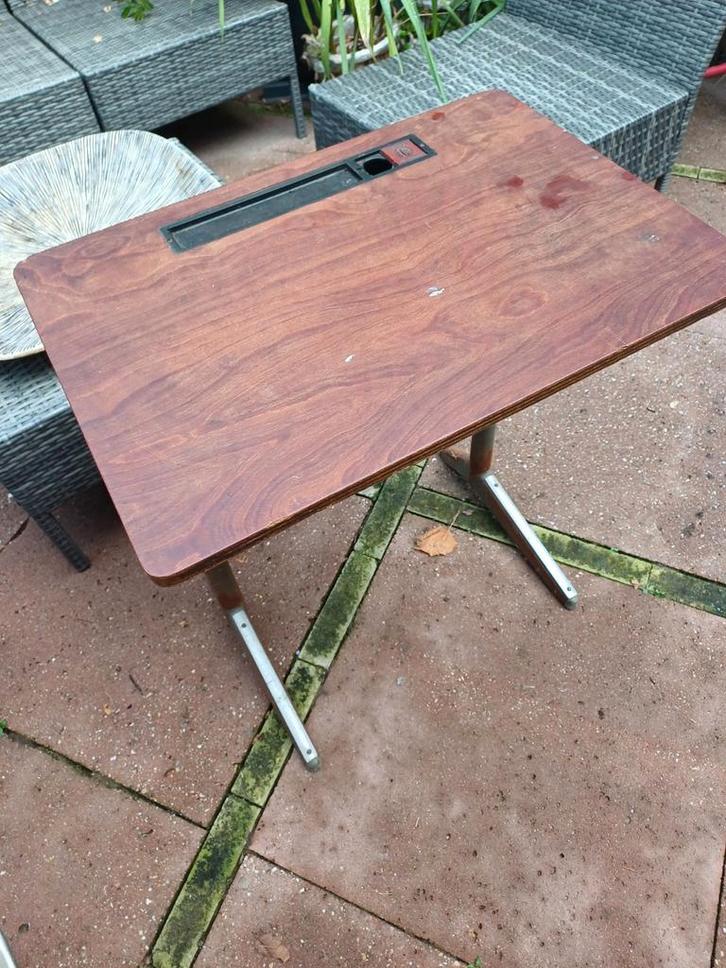Authentiek School Lessenaartje met Inktpot Houder, Antiek en Kunst, Curiosa en Brocante, Ophalen