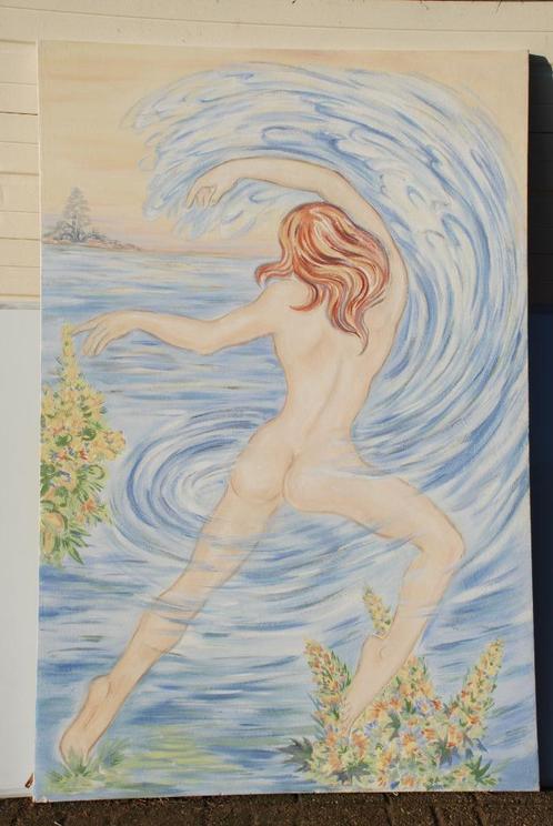 op houten paneel olie geverfd  schilderij, Antiek en Kunst, Kunst | Schilderijen | Modern, Ophalen