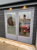 Hardhouten tuindeuren met kozijn en thermopane, Doe-het-zelf en Verbouw, Kozijnen en Schuifpuien, Deurkozijn, Zo goed als nieuw