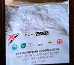 2 Nieuwe Hoofdkussens 60x70 - Eendenveren, Overige maten, Wit, Nieuw, Ophalen of Verzenden