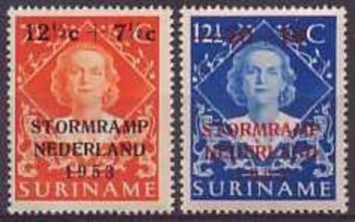 Suriname NVPH nr 295/6 ongebruikt Watersnoodramp 1953, Postzegels en Munten, Postzegels | Suriname, Postfris, Verzenden