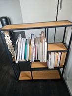 Zwart Stalen Wandrek/Roomdivider met Houten Planken, Huis en Inrichting, Kasten | Boekenkasten, Ophalen