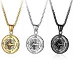 Kompas ketting goud, zilver of zwart, Nieuw, Ophalen of Verzenden, Info@sweet-one.nl, Overige materialen