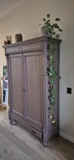 Vintage paarse kast met lade en hang/leg indeling, Huis en Inrichting, Kasten | Buffetkasten, Ophalen, Gebruikt, 100 tot 150 cm