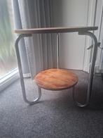 Vintage Jaren 50 tafeltje, Huis en Inrichting, Tafels | Bijzettafels, Minder dan 55 cm, Gebruikt, Hout, Ophalen